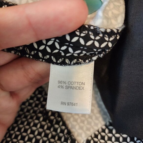 NWT J Jill Patterned Design Black White Cropped Ankle Business Pants Capri 18 - Picture 7 of 12